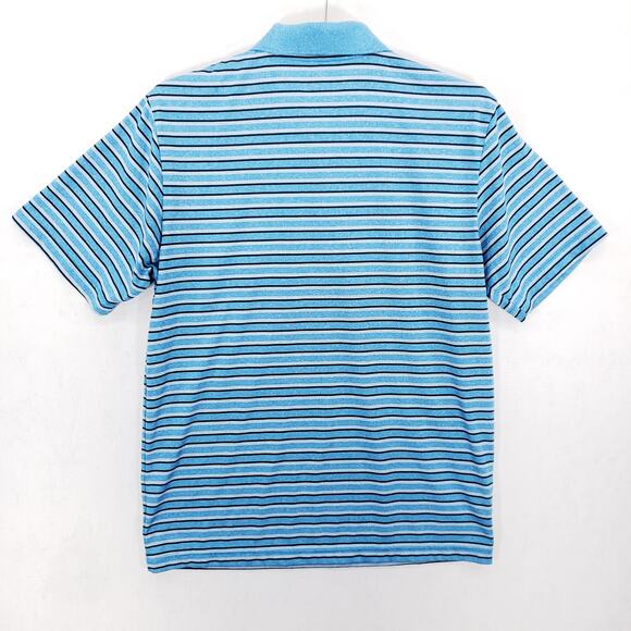 Grand Slam Polo Shirt Mens Small Blue Striped Short Sleeve Athletic Performance - Picture 4 of 6